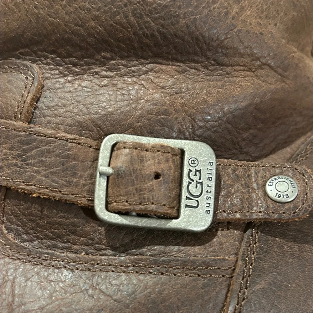 UGG Dark Brown Sheepskin-Lined Winter Boots - Picture 9 of 10